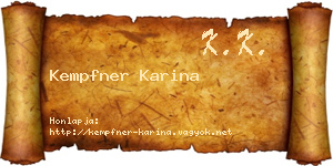 Kempfner Karina névjegykártya
